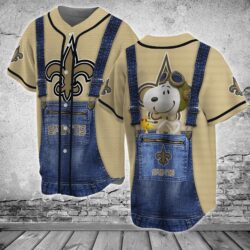 New Orleans Saints NFL Baseball Jersey Shirt For This Season Snoopy