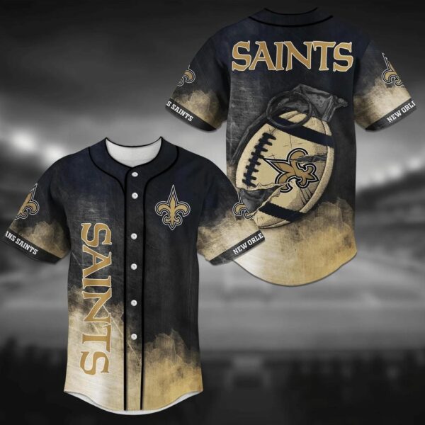 New Orleans Saints NFL Baseball Jersey Shirt Grenade