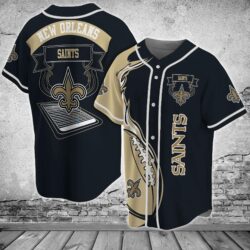 New Orleans Saints NFL Baseball Jersey Shirt Modern