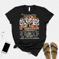 New Orleans Team Sport Football 58th Anniversary 1966 2024 Thank You For The Memories Signatures Shirt