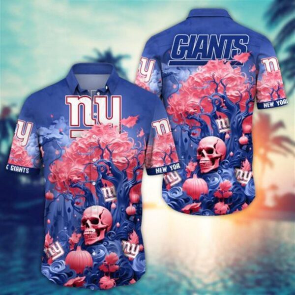 New York Giants Halloween Skull Pumpkin – NFL Hawaiian Shirt