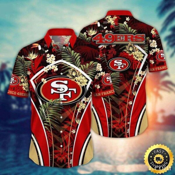 NFL 49ers Nightshade Floral Majesty Hawaiian Shirt