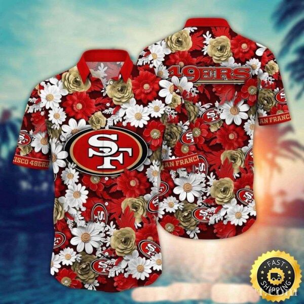 NFL 49ers Summer Garden Touchdown Hawaiian Shirt