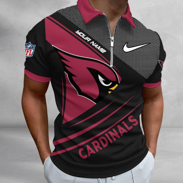 NFL Arizona Cardinals Polo Shirt, Football Sport Zip Polo Shirt