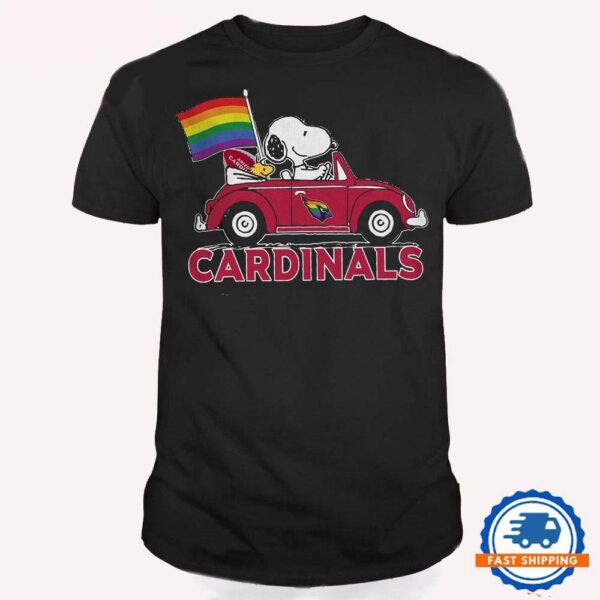 NFL Arizona Cardinals Snoopy Peanuts LGBT Flag T Shirt, LGBT Pride T Shirt