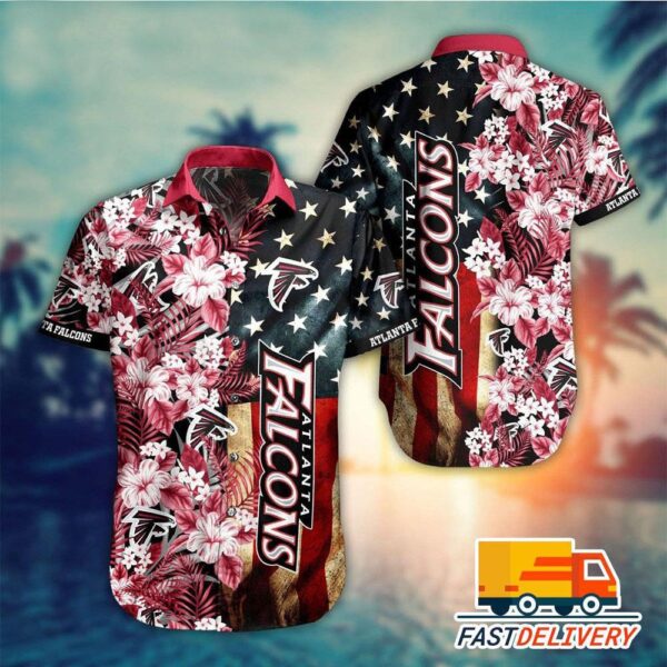 NFL Atlanta Falcons Hawaiian Shirt Style Flower Trendy Gift For Fans Football Lover