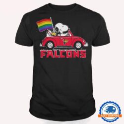 NFL Atlanta Falcons Snoopy Peanuts LGBT Flag T Shirt, LGBT Pride T Shirt