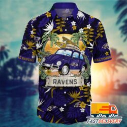 NFL Baltimore Ravens Hawaiian Shirt Style Holiday Gift For Fans Football Lover