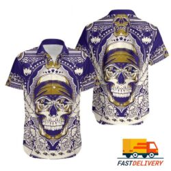 NFL Baltimore Ravens Hawaiian Shirt Style Ultra Skulls Gift For Fans Football Lover