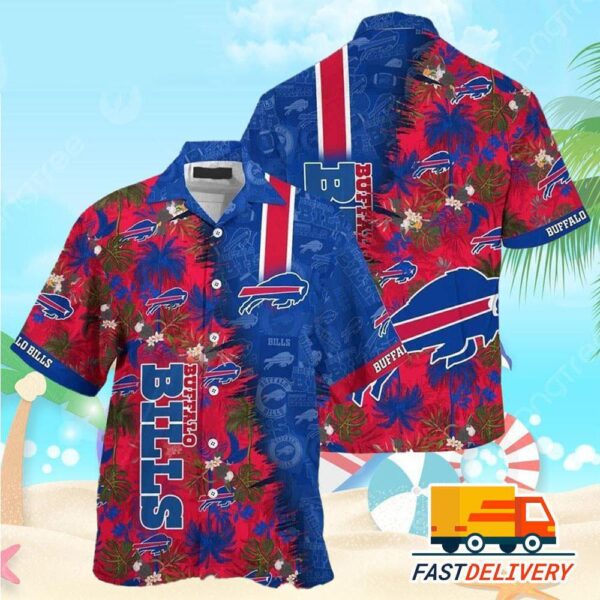 NFL Buffalo Bills Hawaiian Shirt Style Tropical Flower Gift For Fans Football Lover