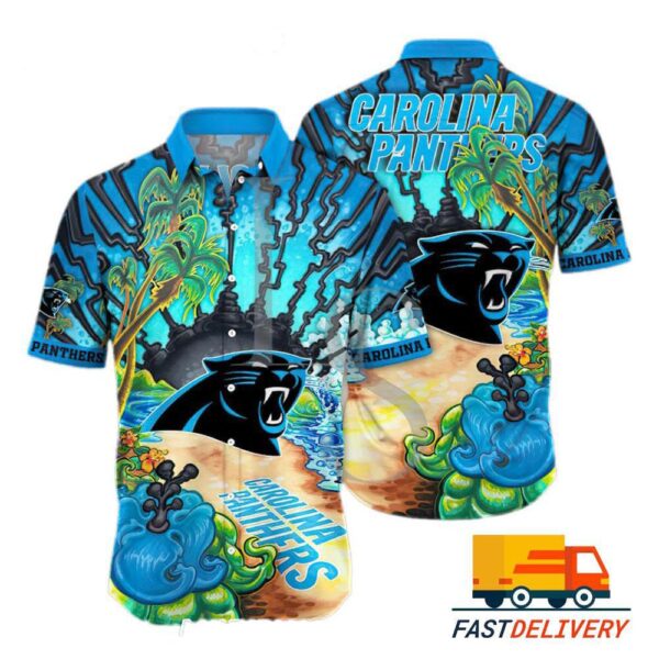 NFL Carolina Panthers Hawaiian Shirt Style Beach Gift For Fans Football Lover