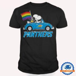 NFL Carolina Panthers Snoopy Peanuts LGBT Flag T Shirt, LGBT Pride T Shirt