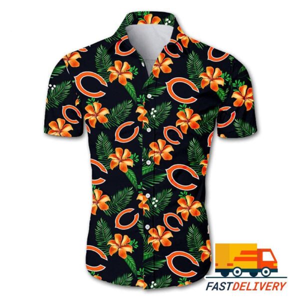 NFL Chicago Bears Hawaiian Shirt Flower Gift For Fans Football Lover