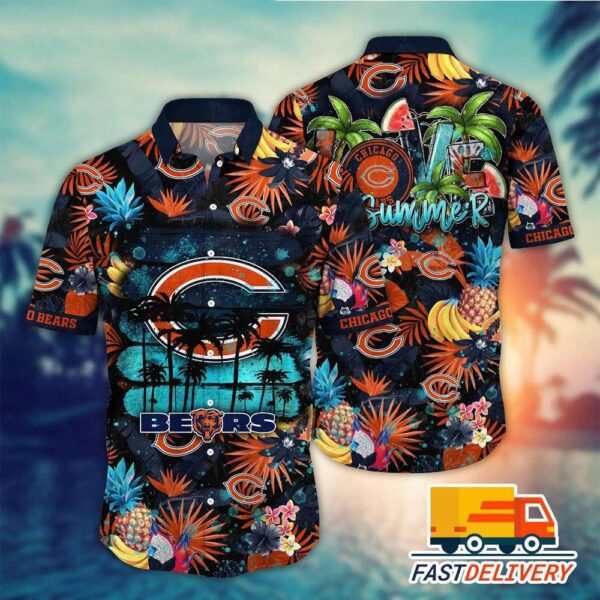 NFL Chicago Bears Hawaiian Shirt Style Tropical Fruit Gift For Fans Football Lover