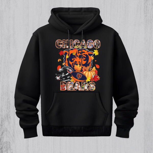 NFL Chicago Bears Team Player Graphics Autumn Hoodie Shirt