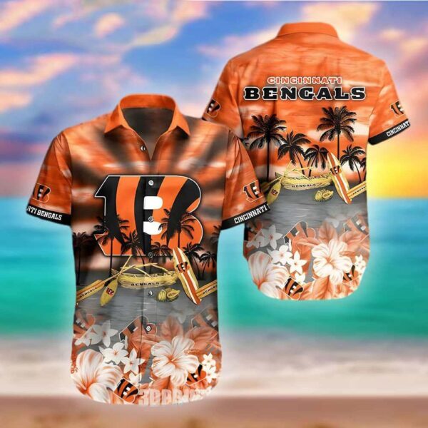 NFL Cincinnati Bengals Palm Tree Hawaiian Shirt