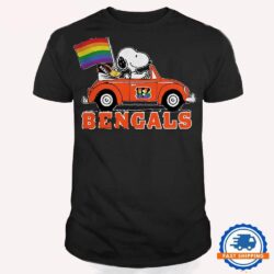 NFL Cincinnati Bengals Snoopy Peanuts LGBT Flag T Shirt, LGBT Pride T Shirt