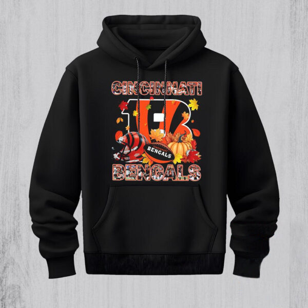 NFL Cincinnati Bengals Team Player Graphics Autumn Hoodie Shirt