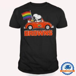 NFL Cleveland Browns Snoopy Peanuts LGBT Flag T Shirt, LGBT Pride T Shirt