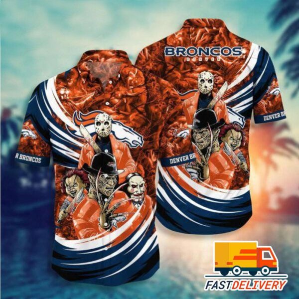 NFL Denver Broncos Hawaiian Shirt Halloween Horror Gift For Fans Football Lover