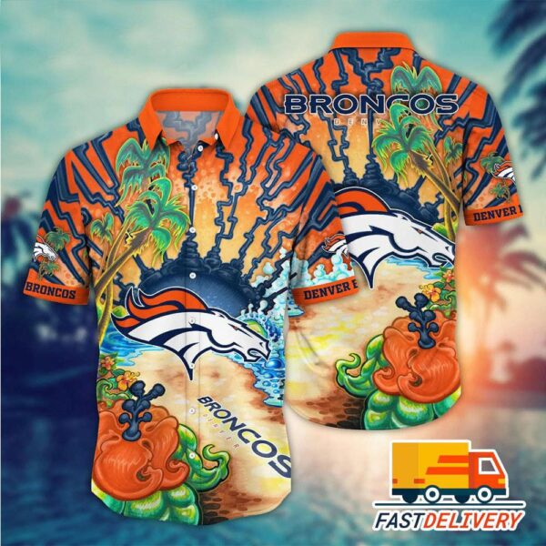 NFL Denver Broncos Hawaiian Shirt Style Beach Gift For Fans Football Lover