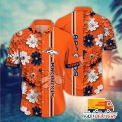 NFL Denver Broncos Hawaiian Shirt Style Big Flower Gift For Fans Football Lover