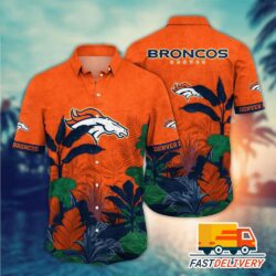 NFL Denver Broncos Hawaiian Shirt Style Tropical Tree Gift For Fans Football Lover