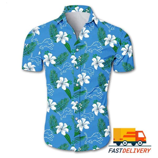 NFL Detroit Lions Hawaiian Shirt Flower Gift For Fans Football Lover