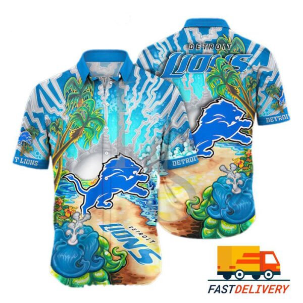 NFL Detroit Lions Hawaiian Shirt Island Tropical Gift For Fans Football Lover