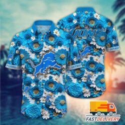 NFL Detroit Lions Hawaiian Shirt Style Flower Gift For Fans Football Lover