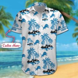 NFL Detroit Lions Palm Tree Tropical Summer Hawaiian Shirt