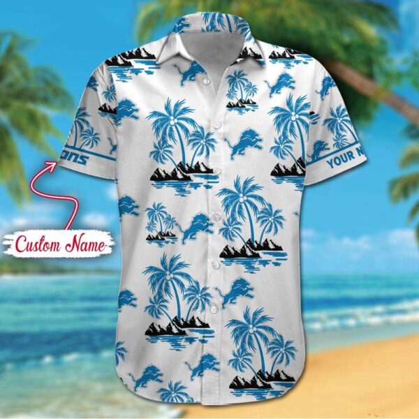 NFL Detroit Lions Palm Tree Tropical Summer Hawaiian Shirt