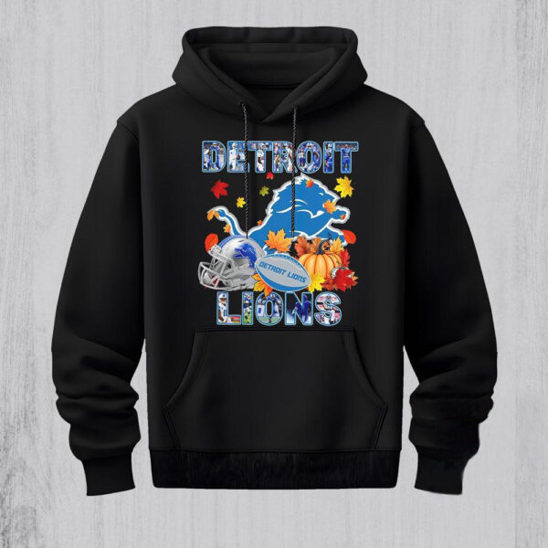 NFL Detroit Lions Team Player Graphics Autumn Hoodie Shirt