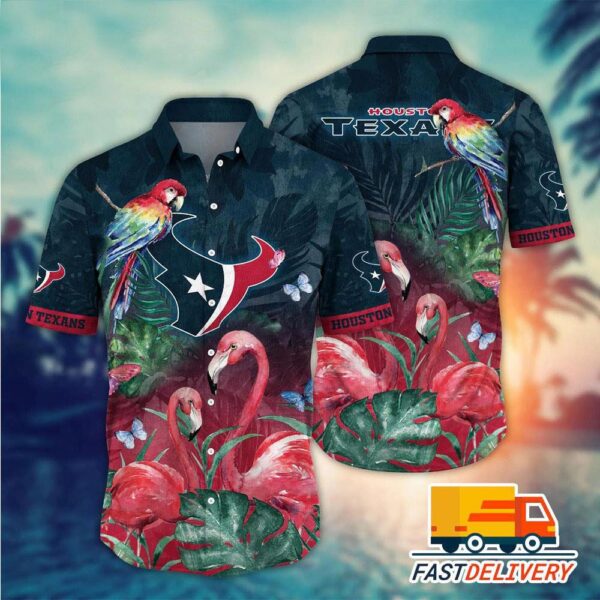 NFL Houston Texans Hawaiian Shirt Flamingo Gift For Fans Football Lover