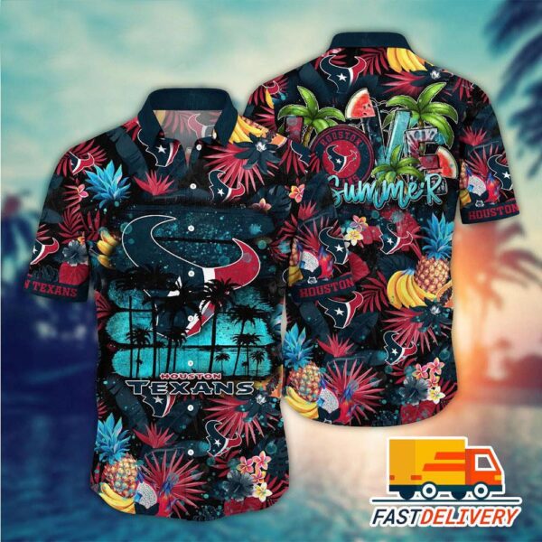 NFL Houston Texans Hawaiian Shirt Tropical Fruit Gift For Fans Football Lover