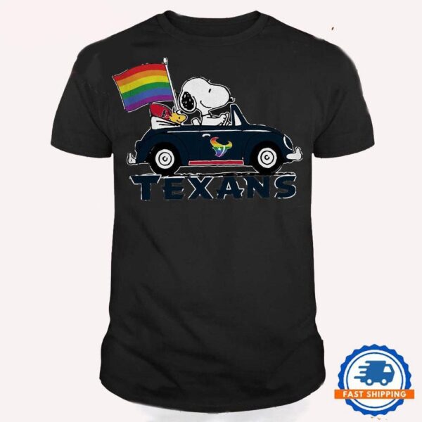 NFL Houston Texans Snoopy Peanuts LGBT Flag T Shirt, LGBT Pride T Shirt