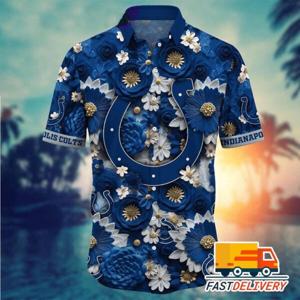 NFL Indianapolis Colts Hawaiian Shirt Full Flower Gift For Fans Football Lover