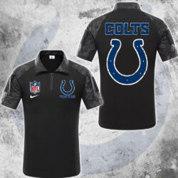 NFL Indianapolis Colts Tactical Polo Shirt, Custom Football Zip Polo Shirt