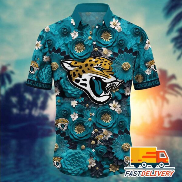 NFL Jacksonville Jaguars Hawaiian Shirt Big Flower Gift For Fans Football Lover