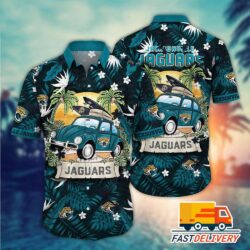 NFL Jacksonville Jaguars Hawaiian Shirt Tropical Vacation Gift For Fans Football Lover