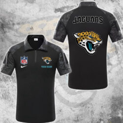 NFL Jacksonville Jaguars Tactical Polo Shirt, Custom Football Zip Polo Shirt