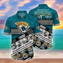 NFL Jacksonville Jaguars Teal Flower Trendy Hawaiian Shirt