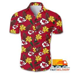 NFL Kansas City Chiefs Hawaiian Shirt Flower Gift For Fans Football Lover