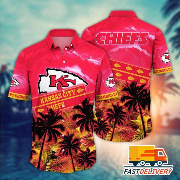 NFL Kansas City Chiefs Hawaiian Shirt Graphic Coconut Tree Gift For Fans Football Lover