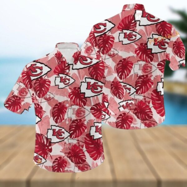 NFL Kansas City Chiefs Hawaiian Shirt Palm Leaves Pattern Aloha Shirt