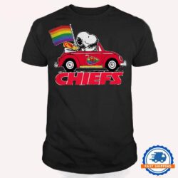 NFL Kansas City Chiefs Snoopy Peanuts LGBT Flag T Shirt, LGBT Pride T Shirt