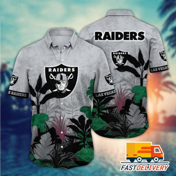 NFL Las Vegas Raiders Hawaiian Shirt Tropical Tree Gift For Fans Football Lover