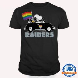 NFL Las Vegas Raiders Snoopy Peanuts LGBT Flag T Shirt, LGBT Pride T Shirt