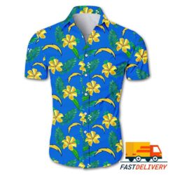 NFL Los Angeles Chargers Hawaiian Shirt Flower Gift For Fans Football Lover