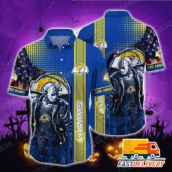 NFL Los Angeles Rams Hawaiian Shirt Halloween Horror Night Button Up1